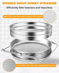 Stainless Steel Honey Strainer, Double Sieve Honey Filter, Honey Filters for …