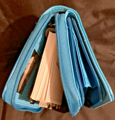 Teal Blue Mundex Zippered Faux Leather Planner Organizer Wallet Agenda by Mundi