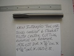 NEW INTREPID TOOL USA .436″ CUT X 7/8″LOC X 4.3″OAL X .060″ C.R. CARBIDE EM/REAM