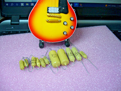 Mullard Mustard Capacitor & Iskra Resistors .68uF .022uf .1uF .0022uF & 100K 68K