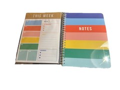 2 Pc Colorful Weekly Planner Calendar & Spiral Notes Notebook/Journal Set New