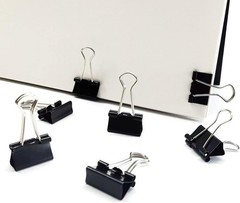 Compact 96 Pack Black Mini Binder Clips – 3/4-Inch Steel Clamps for Organizing