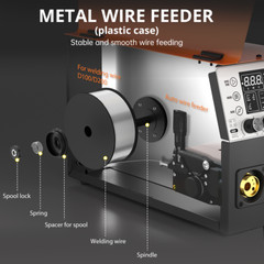 110V 220V 4-in-1 Aluminum MIG Welder Gas/Gasless 250 AMP TIG MMA Welding Machine