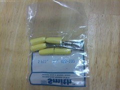 Lot/5 Vintage HH Smith 455 YELLOW Solderless Banana Male Plug,15 Amps 1 KV.NOS