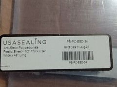 USA Sealing PS-PC-ESD-34 Anti-Static Polycarbonate Plastic Sheet, 1/2″x24″x48″