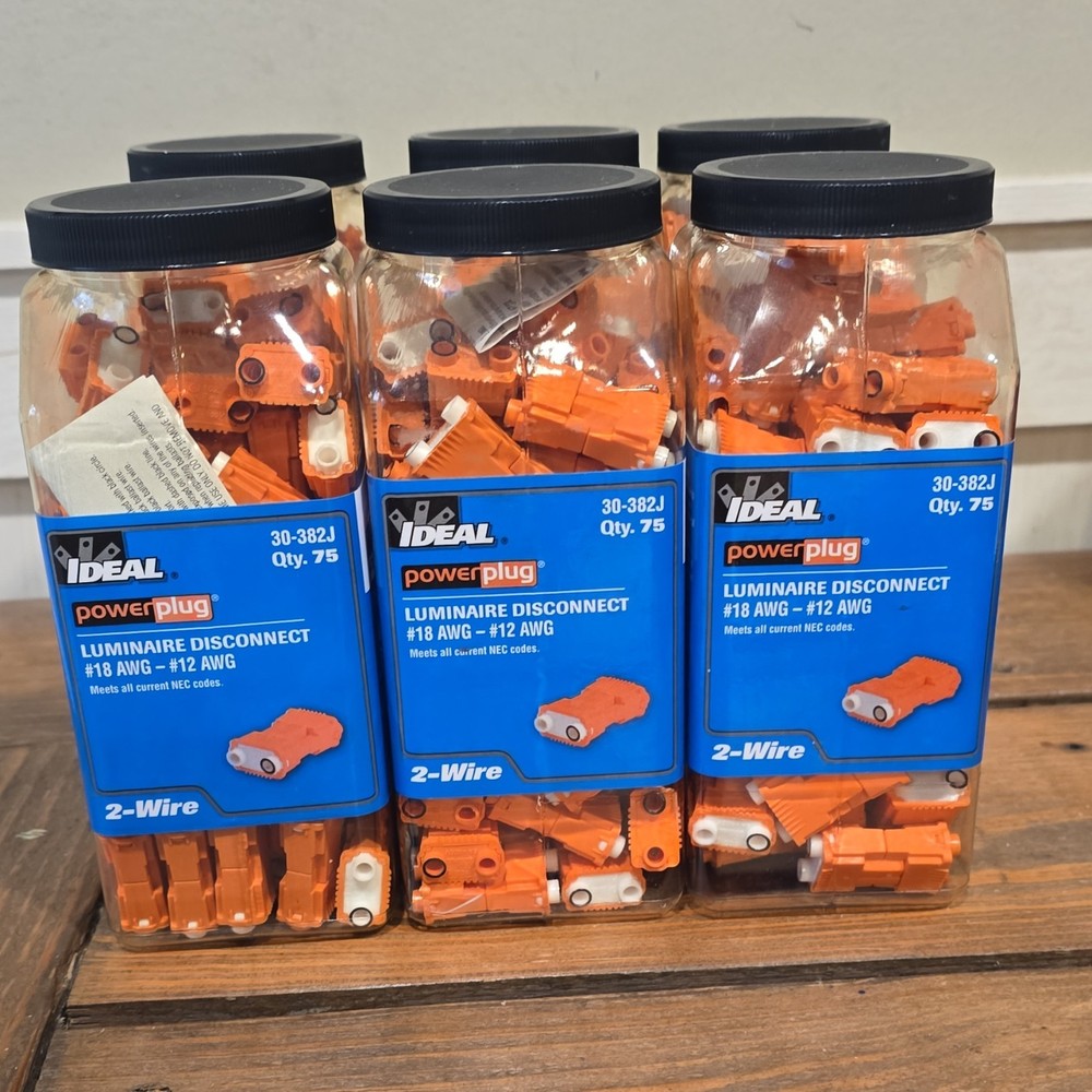 Ideal PowerPlug Luminaire Disconnect Connector 2-Wire 30-382J Orange 18-12 AWG