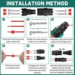 401PCS 25 Sets Weather Pack Connectors Kit, 1 2 3 4 6Pin Automotive