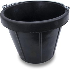 Little Giant Pail Heavy Duty Black Rubber Bucket For Livestock 10 Quart – 2 Pack