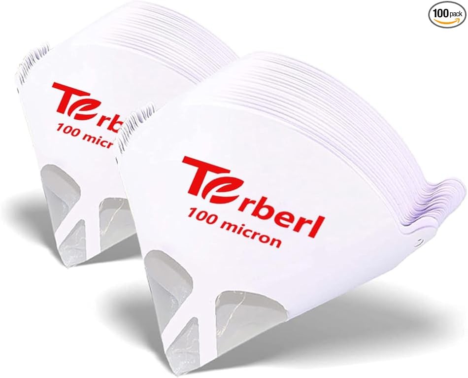 100 Pack 100 Micron Paint Cone Paint Strainers, 100 Micron Pain Size: 100 Pack