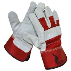 Cow Split Leather Safety Work Gloves Safety Red – Single Palm – Large