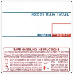 CAS LST-8040 Printing Scale Label, 58 x 60 mm UPC/Safe Handling 12 Rolls