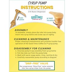 Gold Coffee Syrup Pump for 750 ml Bottles (Pack of 6) Fits Torani and more