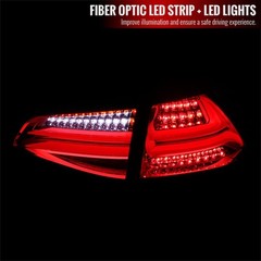 Fits 2015-2017 Red/Clear Full LED Rear Tail Lights Brake Lamps Pair