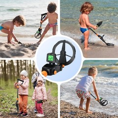 Metal Detector for Kids Lightweight Children Detector Waterproof with LCD.