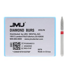 JMU Dental Diamond Burs Flame Shape Fine Grit/Extra Fine fit High Speed Handpiec