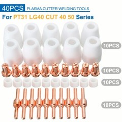 40x Cutter Consumables fits CUT40 CUT50 Cutter Torch for PT31 LG40