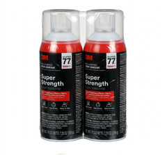 2PK 3M Super 77 Multi-Surface Spray Adhesive, 7.35 Oz., Low VOC, Quick Bond,