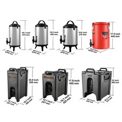 VEVOR Insulated Beverage Dispenser Cold Hot Server 1.5/2/2.4/2.5/4.5/5/10 Gallon