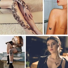 Temporary Tattoo Ink and Small, Black Red Brown Green Purple Blue Orange