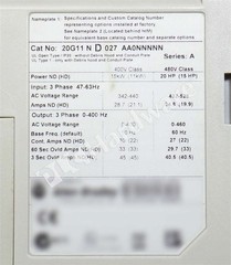 Allen Bradley 20G11ND027AA0NNNNN /A PowerFlex 755 480V 27A 20HP AC Drive Read