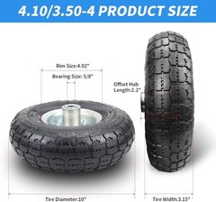 Resilient 10 Inch Pneumatic Tires with Anti-Slip Design – 2 Pack for All Seasons