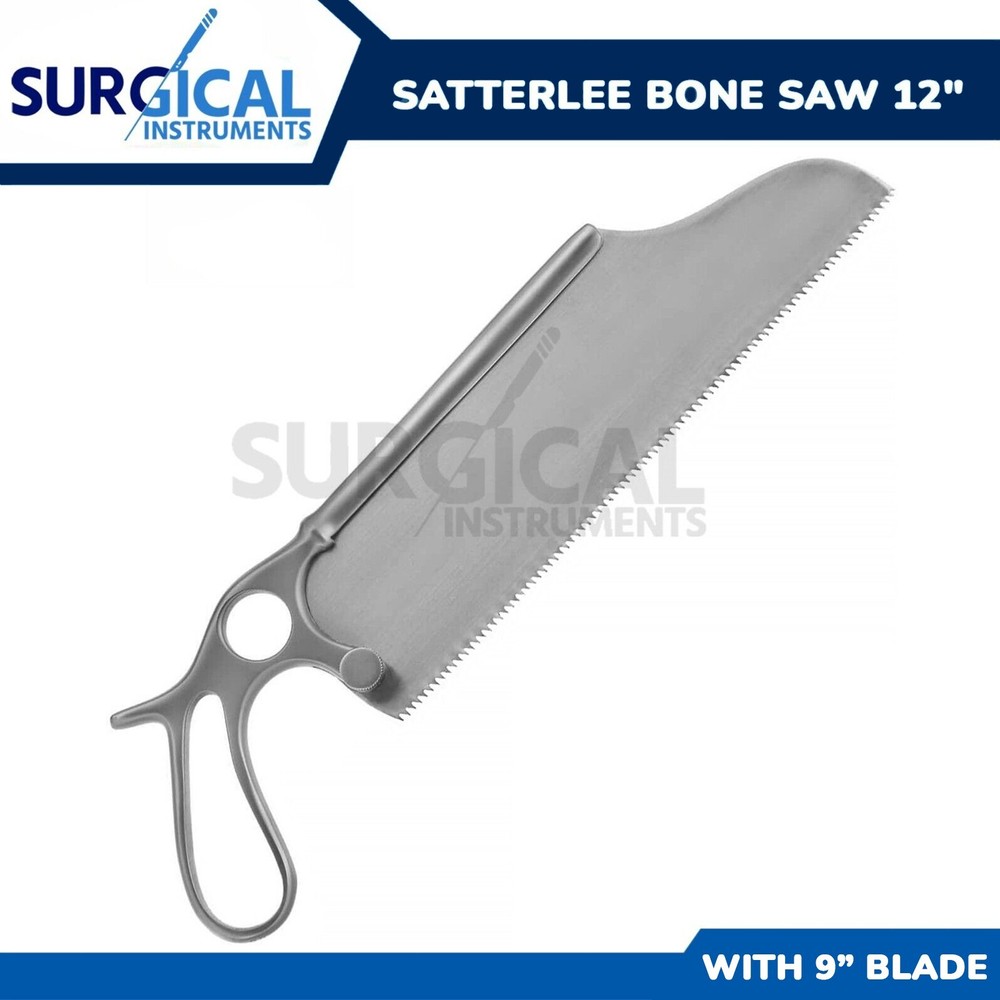 Satterlee Bone Saw 12″ & 9″ Blade Orthopedic Surgical Veterinary Inst German Gr
