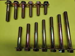 M12-1.75 x (CHOOSE LENGTH & QUANTITY) Grade 10.9 Metric Flange Bolts Yellow Zinc