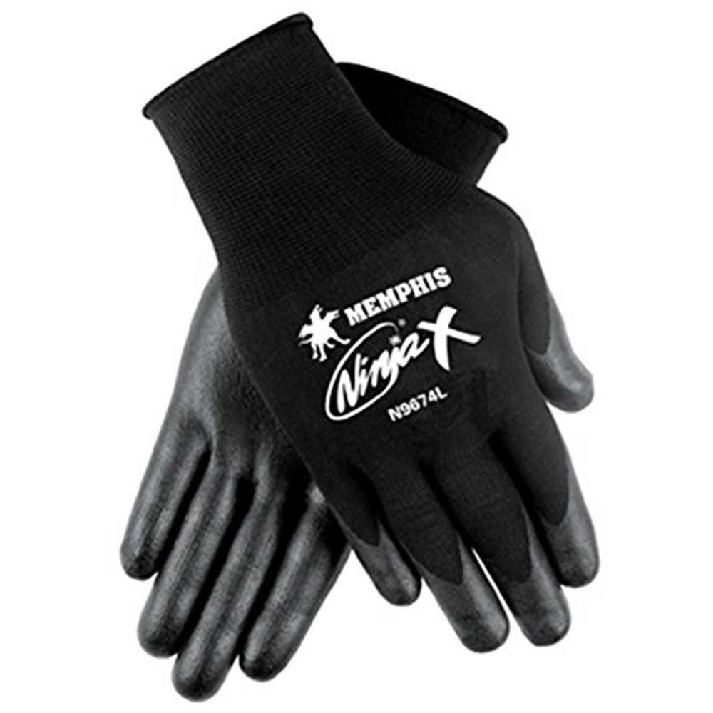 Ninja X Bi-Polymer Coated Palm Gloves Black XL 1 Pair