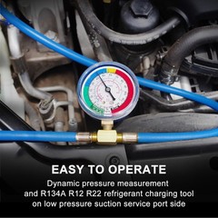 JIFETOR AC Charge Hose with Gauge for R134A Car HVAC Refrigerant Recharge Kit