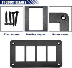4 Hole Waterproof Rocker Switch Panel with Aluminium Housing Brac Size: 4 Hole