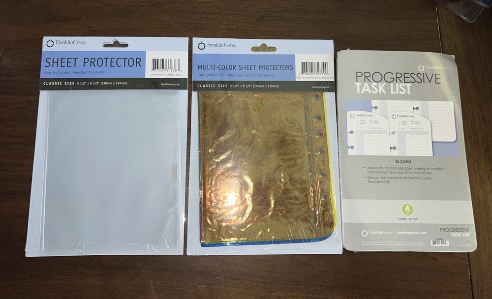 Franklin Covey Refill LOT Progressive Task List Sz 4 Classic 5.5″x8.5″ 2 Protect