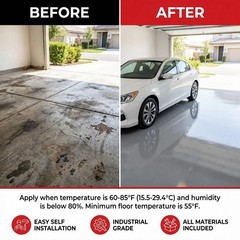 Garage Floor Epoxy Kit, 2K Paint with Tools, 70Fl OZ, Light Gray