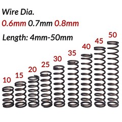10pcs Wire Dia.0.6mm-0.8mm OD 4mm-14mm Small Springs Compression Spring Steel