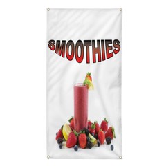 Vertical Vinyl Banner Multiple Sizes Smoothies with Background B Outdoor