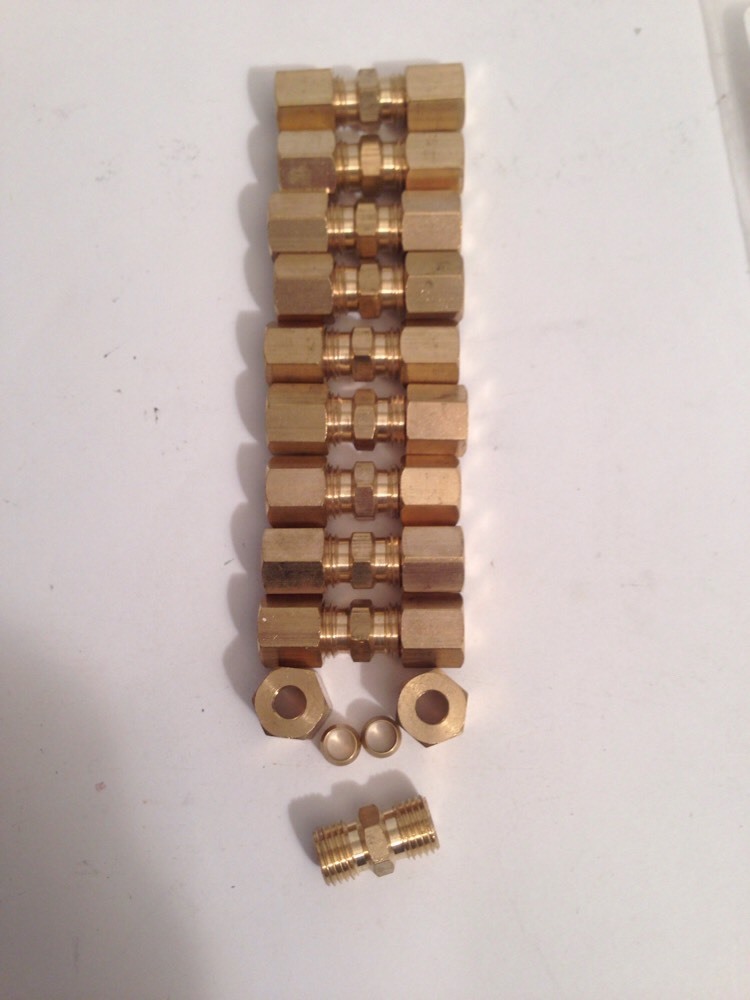 5/16″ Brass Compression Fittings-10 Pcs Per Bag