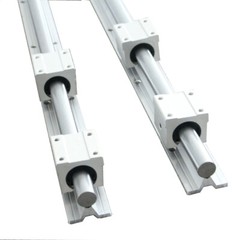 2X SBR25 Linear Rail Guide 400MM-1500MM Slide Shaft Rod+4XSBR12UU Bearing Block