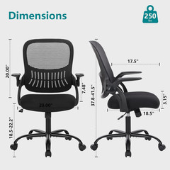 Silla oficina ejecutiva malla ergonomica respaldo medio ajustable soporte lumbar