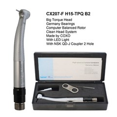 COXO Dental Self Power LED Handpiece CX207-F High Speed Turbine 2 4 Hole Midwest
