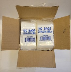 LK Plastics L.D. Poly Seal-Top Bags 2-1/2 x3 4 Mil 1000Count