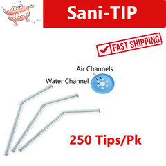 Dental Sani-Tip Air / Water Tip Refill Clear 3:1 Air Water Syringe Tip 250/Pk