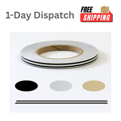 Universal Dual Pinstripe 3/16 x 50ft Black Auto Customizing Vinyl Tape