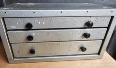INDIVIDUAL SLOTTED 3 Drawer STACKABLE Parts Cabinet 26 slots 1/16 1/2 Dividers