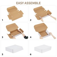 12x10x4 Shipping Boxes Set of 15, White Corrugated Cardboard Mailer Box for P…