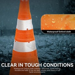 4xOrange Oxford fabric Collapsible Traffic Safety Cones 28in Park Lots Roadsides