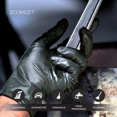 100 Pack Black Nitrile Gloves 3 Mil Light Duty Latex Free Comfortable Fit