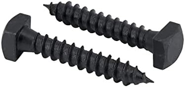 Rustic Square Lag Screws, Ruspert Weatherproof Coating, Black Exterior Lag Bolts