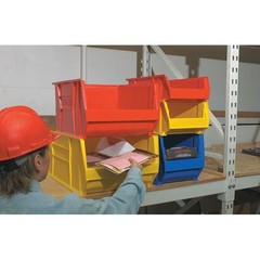 Akro-Mils 30280Red Storage Bin, Plastic, Red, 6 In H, 12 3/8 In W, 20 In L