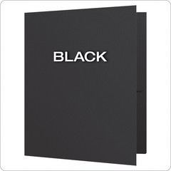 Twin-Pocket Folders, Textured Paper, Letter Size, Black, Holds 100 Sheets, Bo…