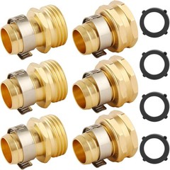 3 Set Brass Garden Hose Repair Connector Kit with Fit for 3/4" hose