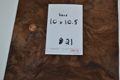 Walnut Burl Raw Wood Veneer Sheet 10 x 10.5 inches 1/42nd thick 4671-85
